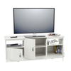 Inval TV Stand 63 in. W White Fits TVs Up to 60 in. with Storage Doors MTV-17319